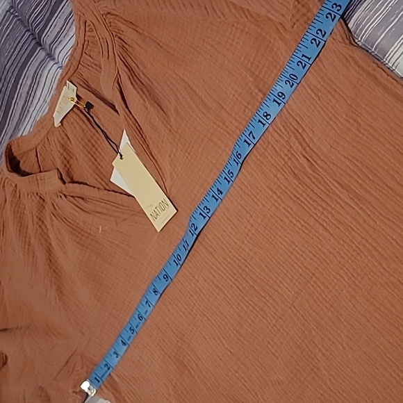 Nation LTD Mimi Romance Tee Gauzy Cotton Women's Large Bisou Boho Blouse Top NEW - Picture 9 of 11